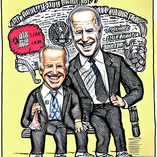 Image similar to Highly detailed caricature of Joe Biden by R. Crumb