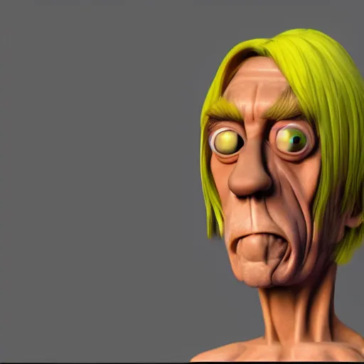 Prompt: iggy pop, 3D modeling character, full view, by Pixar