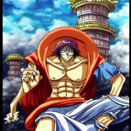 Prompt: skypiea form one piece anime