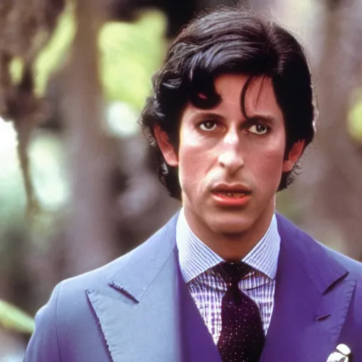 Prompt: still of prince charles in the movie purple rain