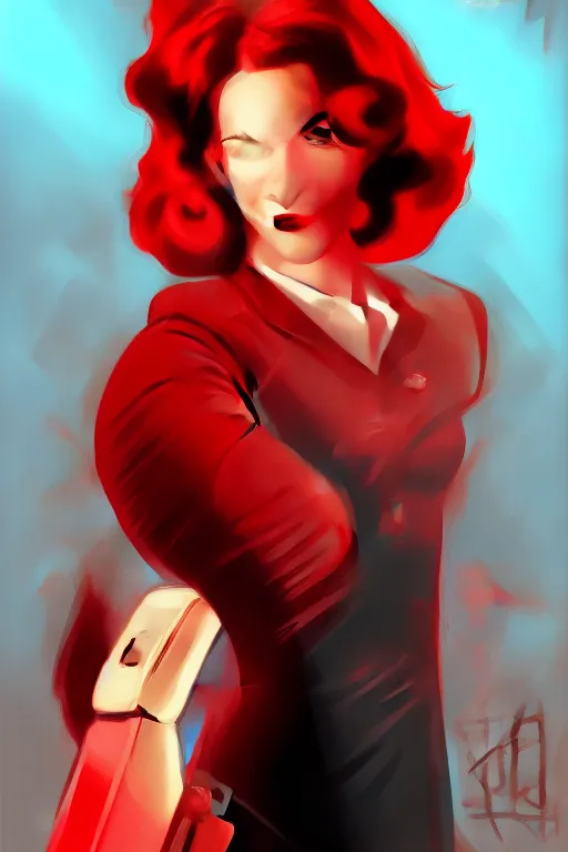 Image similar to Agent carter illustration concept art in the style of Julie Bell