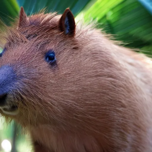 Image similar to coconut with the face of a capybara