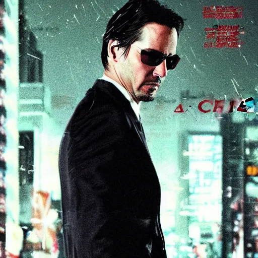 Prompt: Keanu Reeves in fight club movie, Extremely detailed. 8k, vas, old movie poster