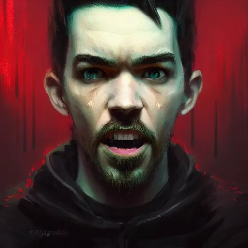 Prompt: a portrait of jacksepticeye by Greg Rutkowski, digital art, horror, trending on artstation,, featured on Reddit, HD, 8K, highly detailed, good lighting, beautiful, epic, masterpiece - H 768