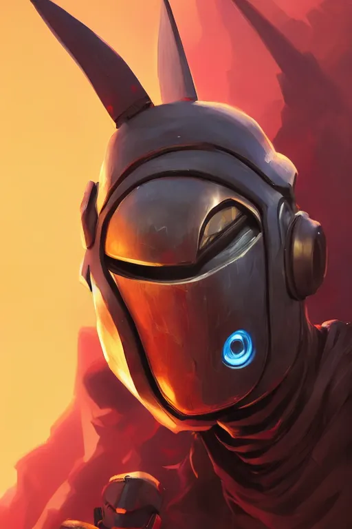 Image similar to epic mask helmet robot ninja portrait stylized as fornite style game design fanart by concept artist gervasio canda, behance hd by jesper ejsing, by rhads, makoto shinkai and lois van baarle, ilya kuvshinov, rossdraws global illumination radiating a glowing aura global illumination ray tracing hdr render in unreal engine 5