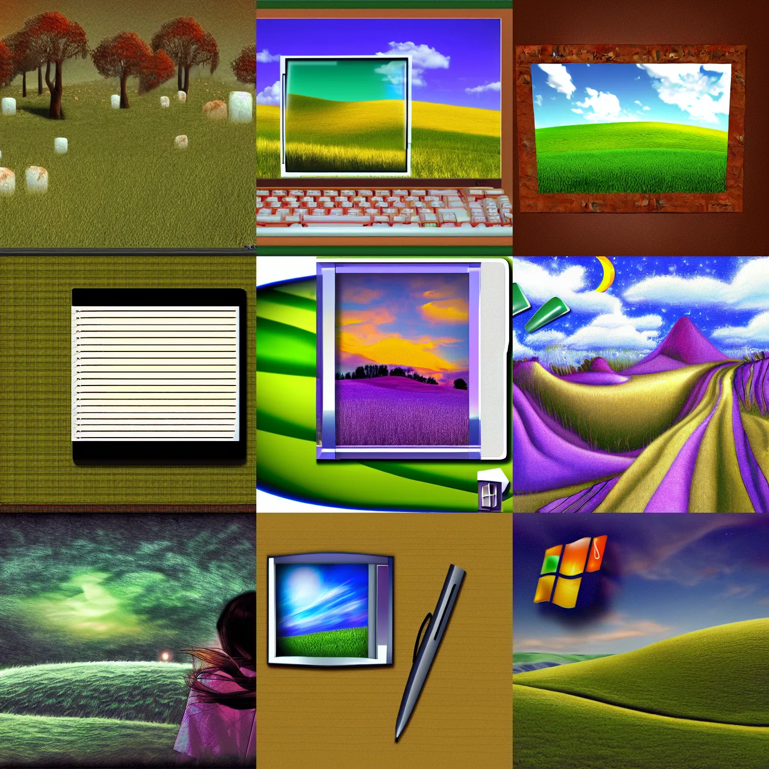 Prompt: the dreams found randomized in a notepad document, windows xp