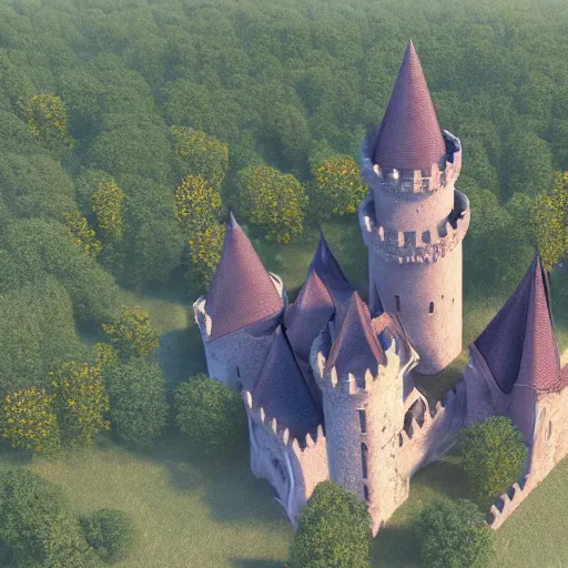 Image similar to 8 k hd detailed octane render of an enchanted medieval castle