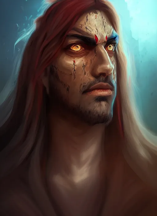 Prompt: portrait epic of dajjal. highly detailed, digital painting, concept art, smooth, sharp focus, illustration, art by creaturecollege