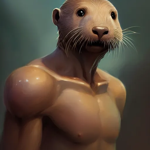 Image similar to a half otter half man creature holding a microphone,anthropomorphic,Character design by charlie bowater, ross tran, artgerm, and makoto shinkai, detailed, inked, western comic book art, 2021 award winning painting,digital art,ultra realistic,ultra detailed,art by greg rutkowski,photorealiatic,hyperdetailed,hyperrealistic,studio lighting,studio photography,professional photography,professional lighting,detailed face,3 point lighting,4k