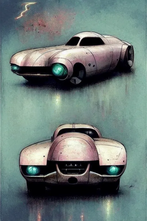 Image similar to ( ( ( ( ( 1 9 5 0 retro future cyberpunk car. muted colors. ) ) ) ) ) by jean - baptiste monge!!!!!!!!!!!!!!!!!!!!!!!!!!!!!!