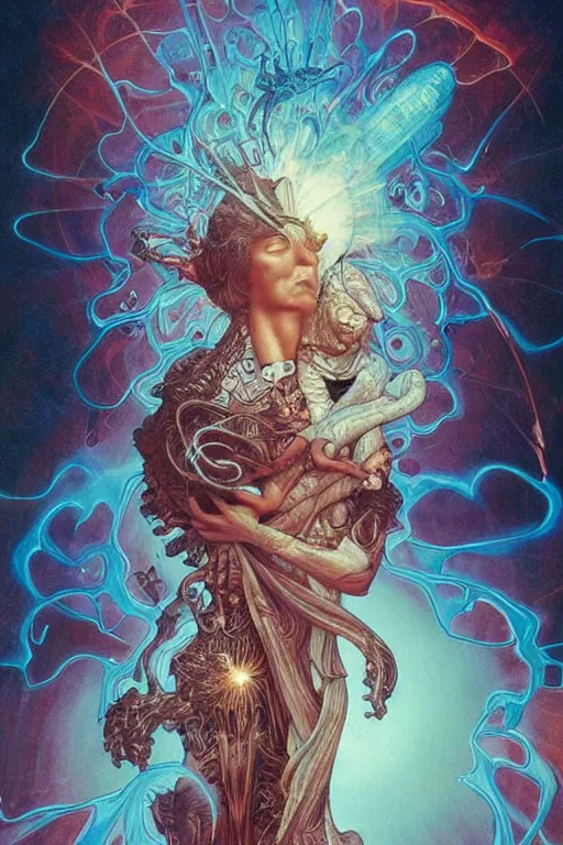 Image similar to adam sandler, by artgerm and yoshitaka amano and moebius and hr giger and zdislaw beksinski and alphonse mucha, hyperdetailed, symmetry, glamour, surreal, dc comics, ornate, stunning, nebula, explosions in the sky, trending on artstation