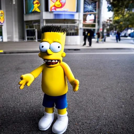 Image similar to bart simpson as a real human, XF IQ4, f/1.4, ISO 200, 1/160s, 8K, RAW, unedited, symmetrical balance, in-frame