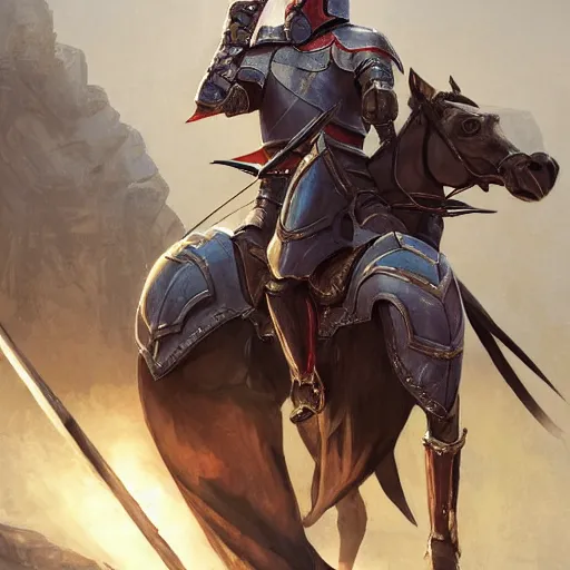 Prompt: two mounted knights tilting lances against each other in a jousting arena, art by artgerm and greg rutkowski and magali villeneuve, d & d, fantasy, highly detailed, digital painting, trending on artstation, concept art, illustration