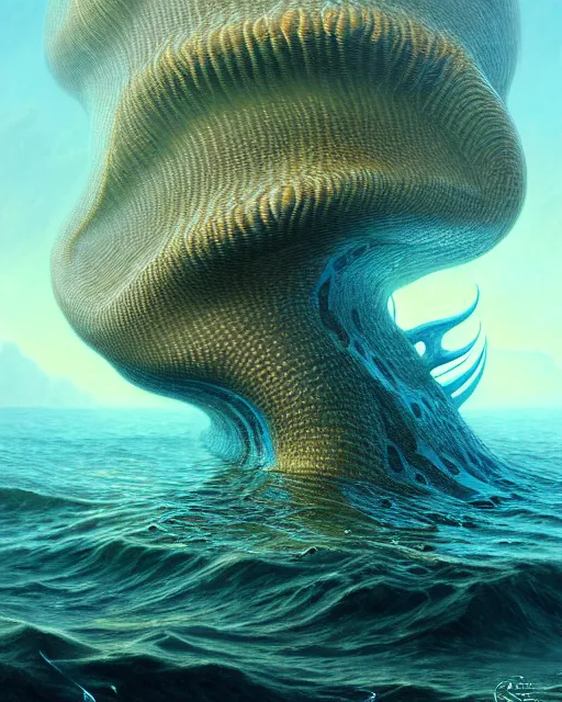 Prompt: a hyper - detailed 3 d render of aquatic animals of the cresting waves, surrealism!!!!! surreal concept art, lifelike, photorealistic, digital painting, aesthetic, smooth, sharp focus, artstation hd, by greg rutkowski, klimt and nixeu and ian sprigger and wlop and krenz cushart,