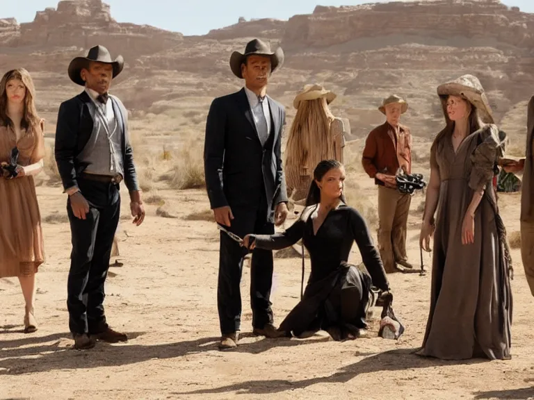 Prompt: westworld and arrested development crossover episode, cinematic