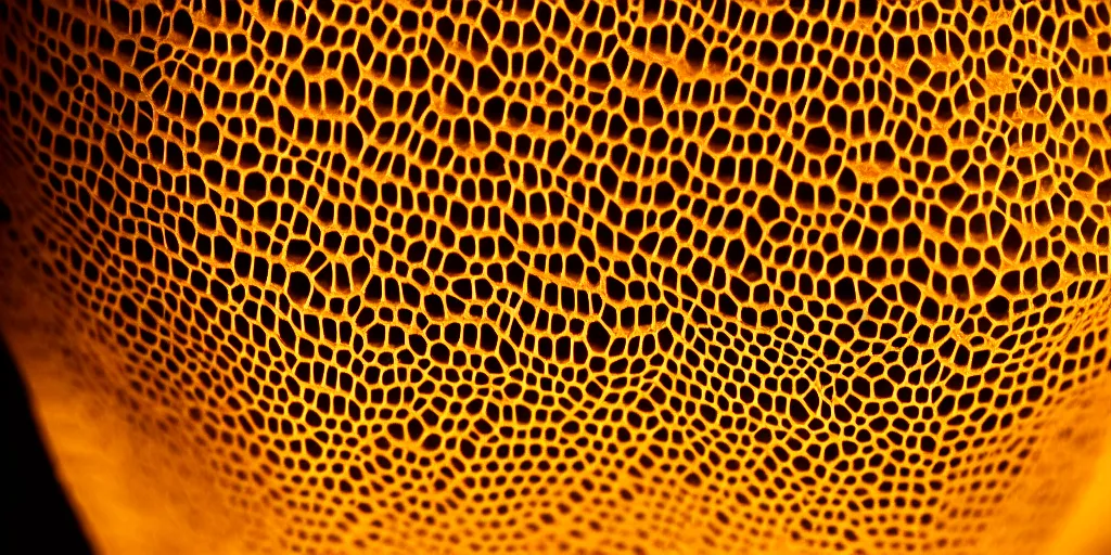 Image similar to honeycomb vase by tomas gabzdil libertiny, golden hour, film still from the movie directed by denis villeneuve with art direction by zdzisław beksinski, close up, telephoto lens, shallow depth of field