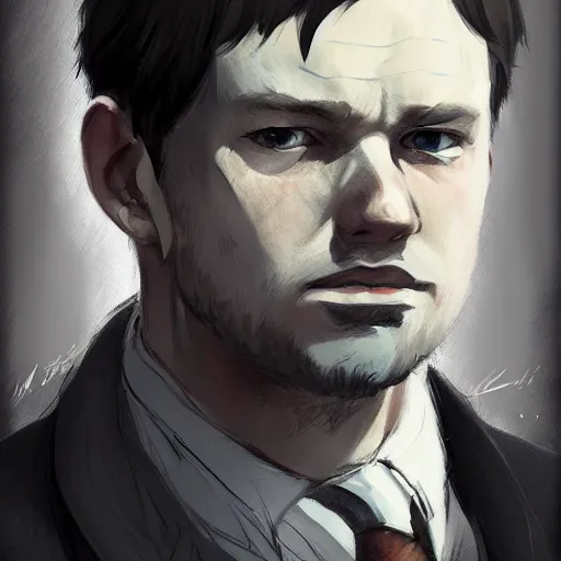 Prompt: portrait of irish rebel michael collins, highly detailed, digital painting, concept art, sharp focus, by makoto shinkai