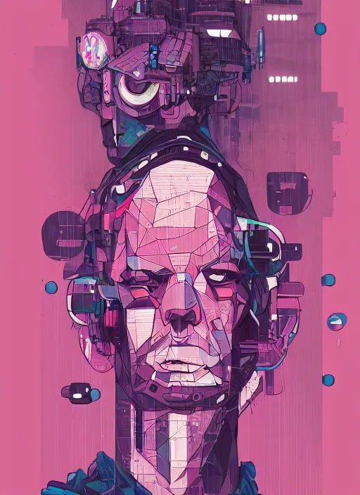 Prompt: portrait, cyberpunk hero, leaves by miyazaki, violet and pink and white palette, illustration, kenneth blom, mental alchemy, james jean, pablo amaringo, naudline pierre, contemporary art, hyper detailed