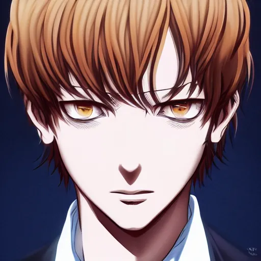 Prompt: Light Yagami, portrait, award awinning masterpiece, artstation, anime style, ultra detailed,