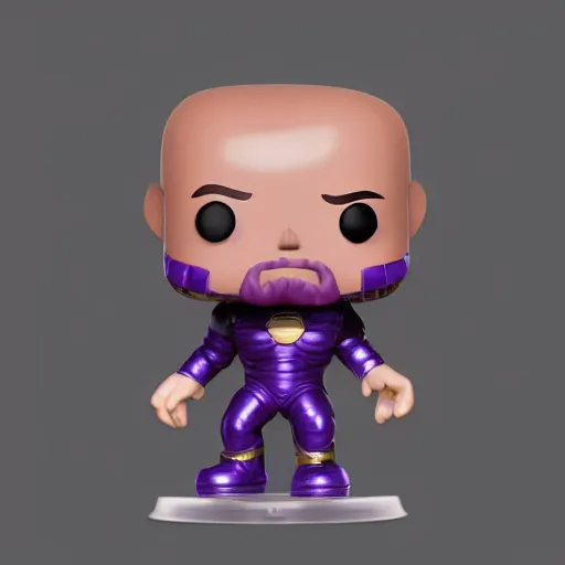 Thanos Funko pop inside a crystal ball, photo studio,, Stable Diffusion