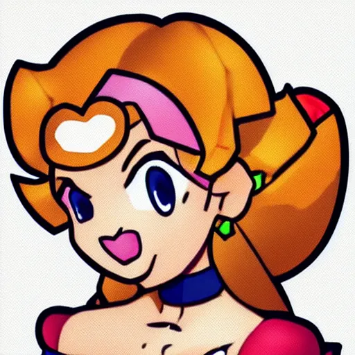 Image similar to an icon of princess peach's face, artstation, rpg, digital art, isometric, dark background.