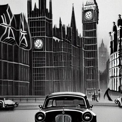 Prompt: london in 1 9 6 0, painting photorealistic, dynamic light, ultra detailed, cinematic