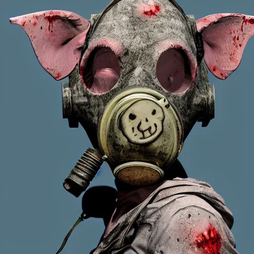 Prompt: pig zombie in gasmask, details face, photo, bloody eyes, unreal engine, digital, artstation, detailed body, heavenly atmosphere, digital art, overdetailed art, trending on artstation, cgstudio, the most beautiful image ever created, dramatic, award winning artwork, beautiful scenery