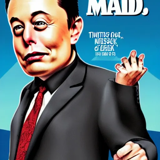Prompt: Elon Musk in Mad Magazine