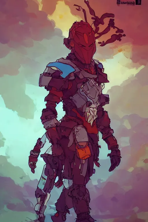 Image similar to combination suit armor aloy horizon forbidden west horizon zero dawn robot ninja mask helmet backpack tribal, art gta 5 comics, official fanart behance hd artstation by jesper ejsing, by rhads, makoto shinkai and lois van baarle, ilya kuvshinov, ossdraws radiating a glowing aura cgi rtx 2 0 2 2