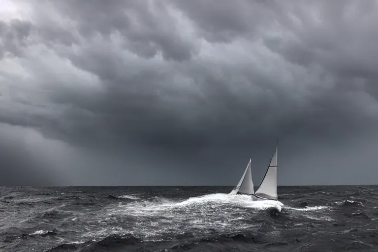 Prompt: sailing off into the storm