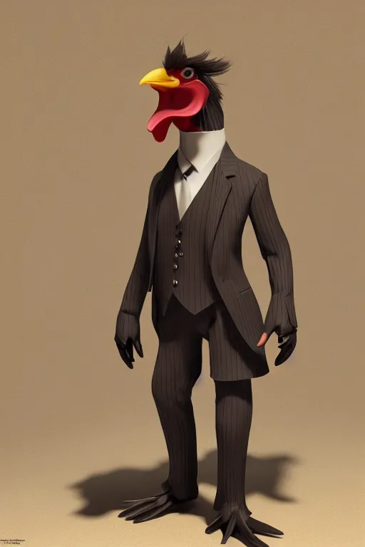 Image similar to a chicken wearing a formal overcoat, hyperrealistic, concept art, octane render, unreal engine 5, trending on artstation, high quality, highly detailed, 8 k, soft lighting, path traced, high coherence, digital art, beautiful, elegant clothes, trending on deviantart, masterpiece