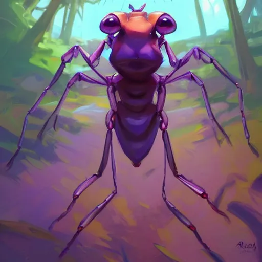 Image similar to portrait of a humanoid ant with 4 arms, jungle background, purple sky, behance hd artstation by jesper ejsing by rhads, makoto shinkai and lois van baarle, ilya kuvshinov, ossdraws