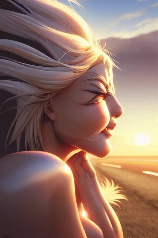 Image similar to the best rates on the open road, occlusion shadow, specular reflection, rim light, unreal engine, octane render, artgerm, artstation, art by hiroaki samura and jiro matsumoto and yusuke murata, high quality, intricate detailed 8 k, beautiful shape of face and body, sunny day