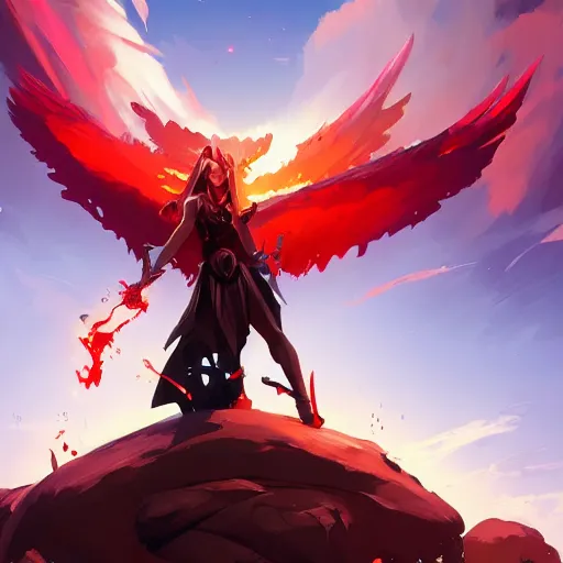 Image similar to devil versus angel, fantasy art video game icon, 2 d game art cover, official fanart behance hd artstation by jesper ejsing, by rhads, makoto shinkai and lois van baarle, ilya kuvshinov, rossdraws