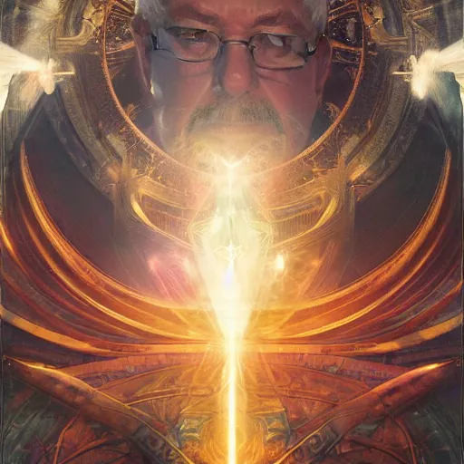 Image similar to bernie sanders as doctor strange, radiant light, caustics, heroic, bright iridescent light, by gaston bussiere, bayard wu, greg rutkowski, maxim verehin