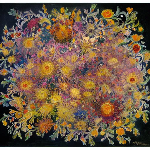 Image similar to This painting is a large canvas, covered in a wash of color. In the center is a cluster of flowers, their petals curling and twisting in on themselves. The effect is ethereal and dreamlike, and the overall effect is one of serenity and peace. pietra dura inlay by Francis Picabia, by David Yarrow organic