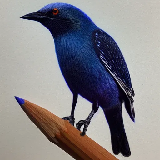 Image similar to a colored pencil drawing of a cap glossy starling by natalia rojas and ana maria martinez jaramillo, pastel color, wingspan, highly detailed, realistic graphite, artstation, 4 k, realism, photorealism, fine art