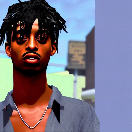 Image similar to Playboi Carti in GTA San Andreas, PlayStation 2 graphics, low poly model