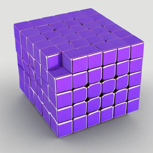 Prompt: 3 d cube render in a vast purple ocean