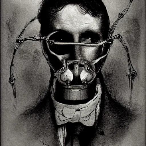 Prompt: ! dream hannibal lector, in the style of charles dulac. symmetry, smooth, sharp focus, semi - realism, intricate detail