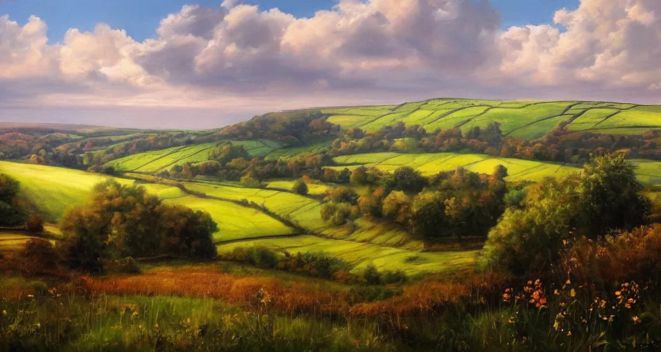 Prompt: an amazing painting of Yorkshire Countryside, breathtaking, photorealistic, 4k