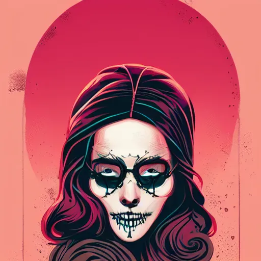 Prompt: portrait skull girl by petros afshar, tom whalen, laurie greasley, jc leyendecker and singer sargent