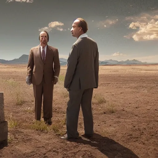 Image similar to burial of Saul Goodman, cinematic lighting, better call Saul scene