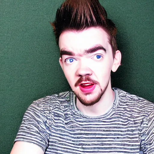 Prompt: jacksepticeye sitting in a chair
