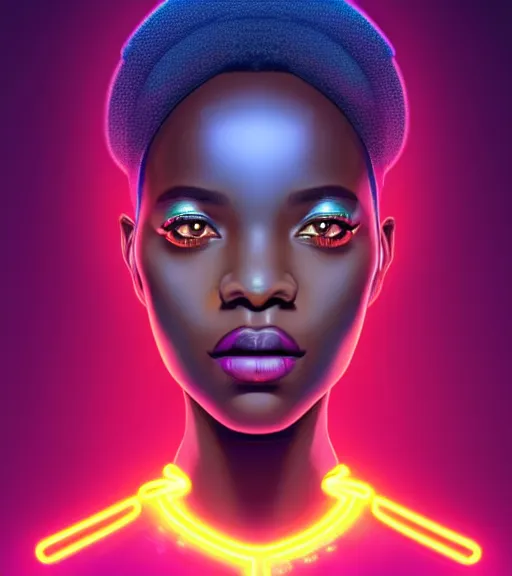 Image similar to symmetry!! african princess of technology, solid cube of light, hard edges, product render retro - futuristic poster scifi, lasers and neon circuits, beautiful dark skin african princess, intricate, elegant, highly detailed, digital painting, artstation, concept art, smooth, sharp focus, illustration, dreamlike, art by artgerm