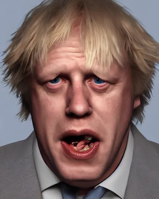 Prompt: boris johnson is argus filch, octane render, hyperrealistic face, photorealistic render