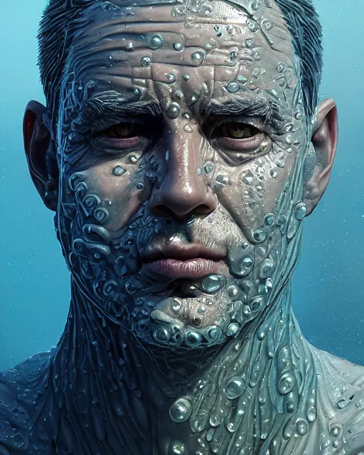 Image similar to portrait of a man made out of water. intricate artwork, by tooth wu, wlop, beeple, dan mumford concept art, octane render, trending on artstation, greg rutkowski very coherent symmetrical artwork cinematic, key art, hyper realism, high detail, octane render, 8 k, iridescent accents