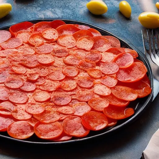 Image similar to photograph of a pepperoni toupanchi, 4K