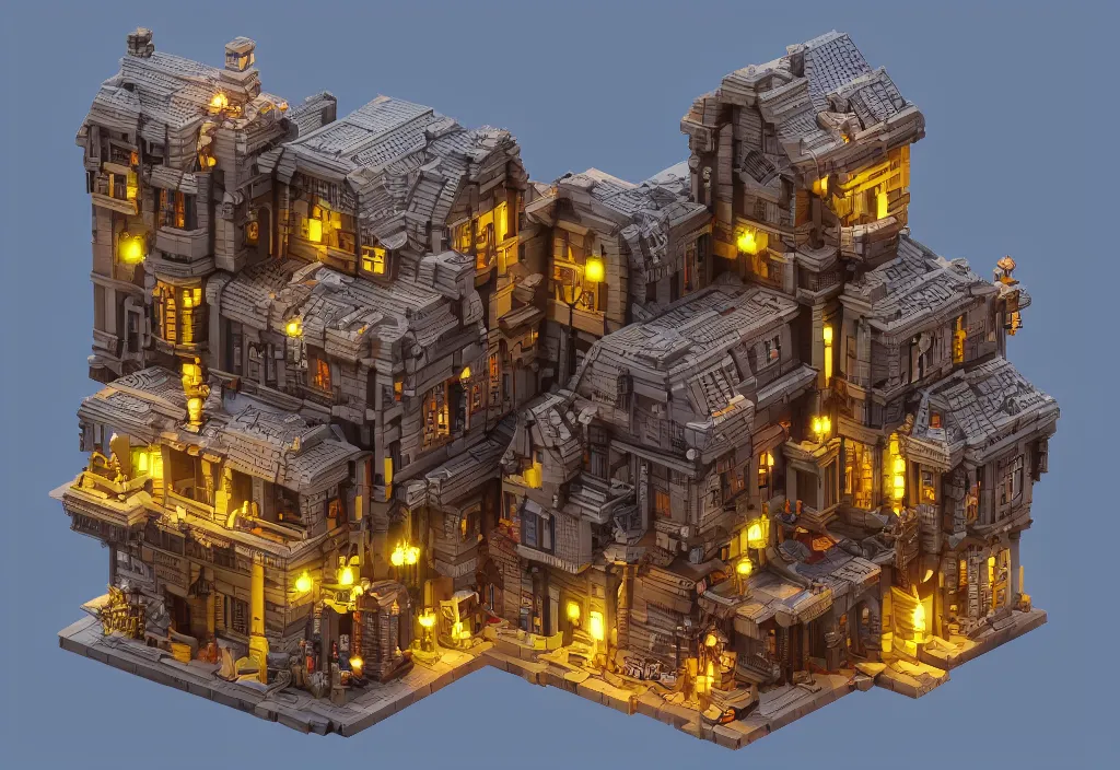 Prompt: magicavoxel house, magicavoxel cinematic lighting, 4k