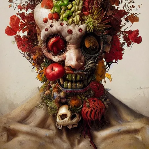 Prompt: masterpiece by arcimboldo, greg rutkowski